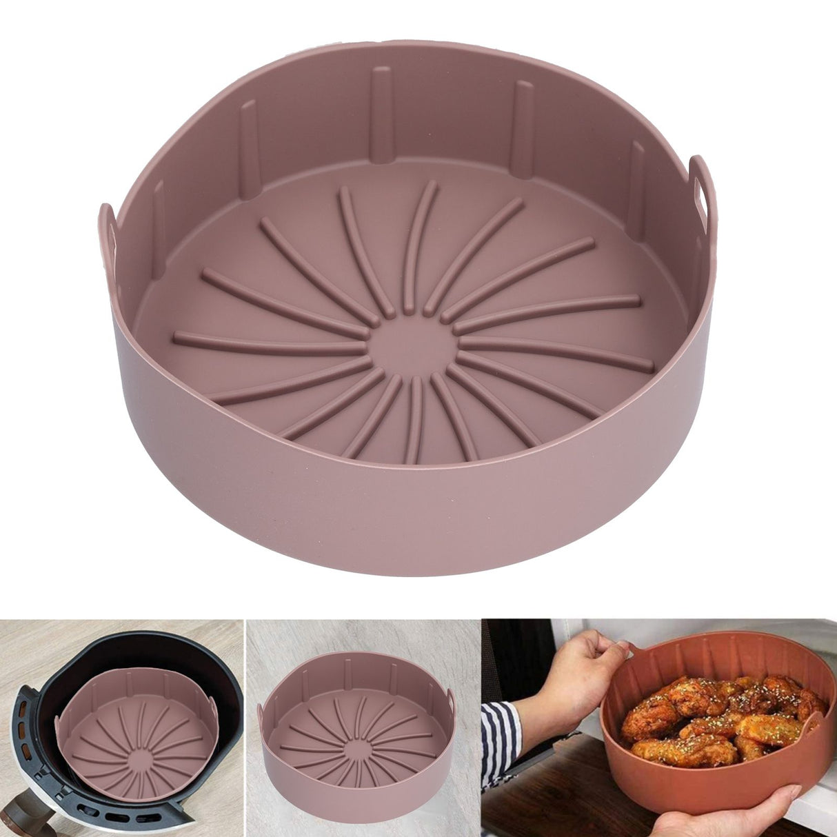 Reusable Silicone Pot Electric Fryer Basket Replacement Kitchen Baking Tray Utensils 19CM