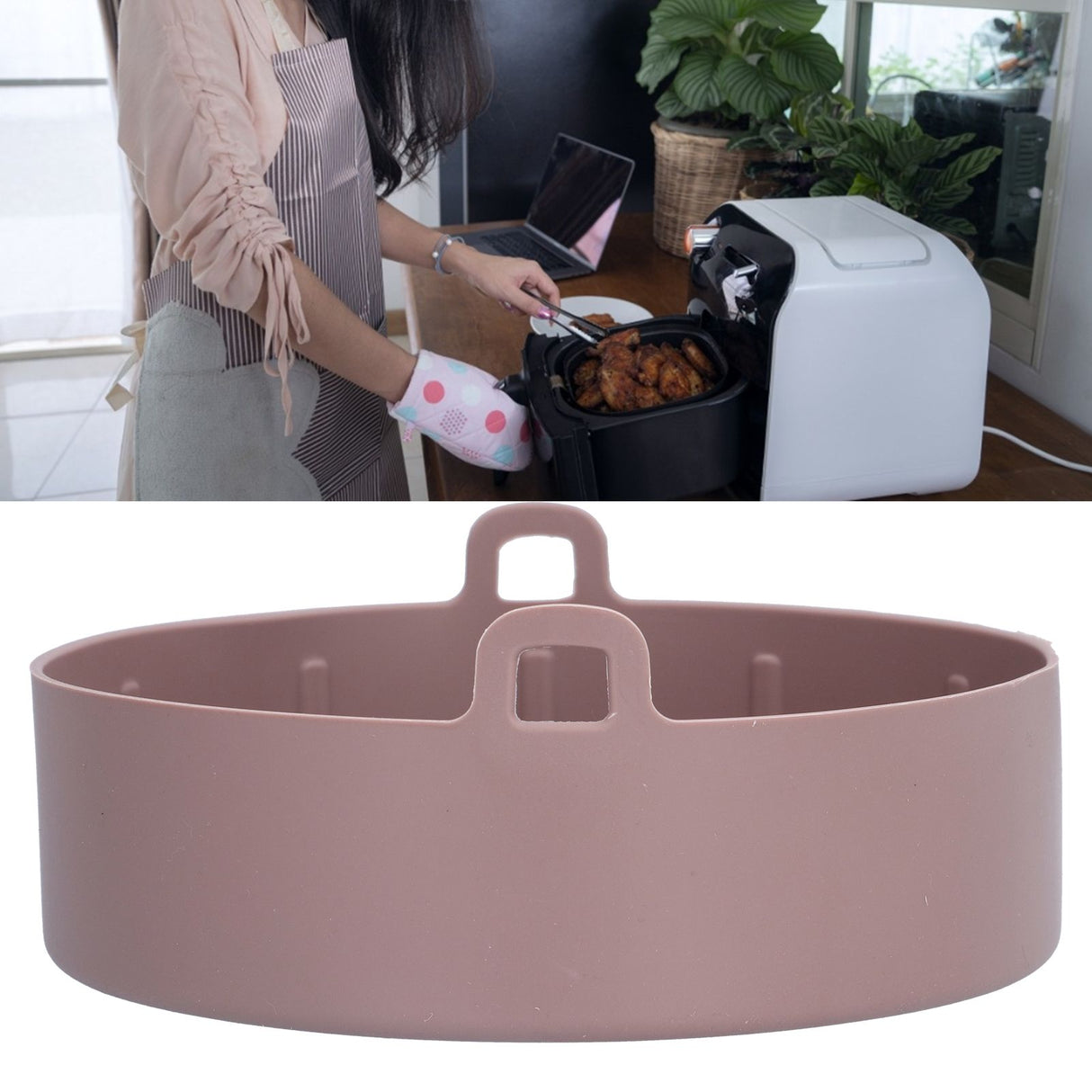 Reusable Silicone Pot Electric Fryer Basket Replacement Kitchen Baking Tray Utensils 19CM
