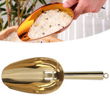 Ice Scooper Stainless Steel U Shaped Sturdy Food Grade Ice Bucket Scoop for Home Hotel Restaurant Gold