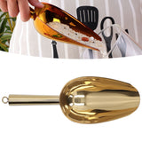 Ice Scooper Stainless Steel U Shaped Sturdy Food Grade Ice Bucket Scoop for Home Hotel Restaurant Gold