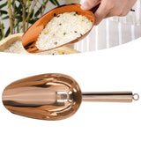 Ice Scooper Stainless Steel U Shaped Sturdy Food Grade Ice Bucket Scoop for Home Hotel Restaurant Rose Gold