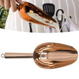 Ice Scooper Stainless Steel U Shaped Sturdy Food Grade Ice Bucket Scoop for Home Hotel Restaurant Rose Gold