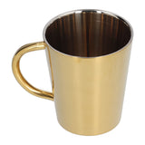 300ml Water Cup with Handle 304 Stainless Steel Heat Insulation Coffee Mug for Office HomeGold - 45-Degree Angle