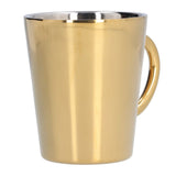 300ml Water Cup with Handle 304 Stainless Steel Heat Insulation Coffee Mug for Office HomeGold - Close-Up Angle