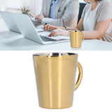 300ml Water Cup with Handle 304 Stainless Steel Heat Insulation Coffee Mug for Office HomeGold