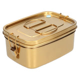 1.5L 2 Layer Lunch Box Portable Leakproof 304 Stainless Steel Bento Food Container Dinnerware for Home OfficeGold