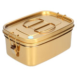 1.5L 2 Layer Lunch Box Portable Leakproof 304 Stainless Steel Bento Food Container Dinnerware for Home OfficeGold