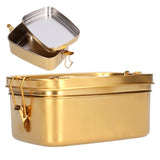 1.5L 2 Layer Lunch Box Portable Leakproof 304 Stainless Steel Bento Food Container Dinnerware for Home OfficeGold - Extra Image