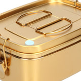 1.5L 2 Layer Lunch Box Portable Leakproof 304 Stainless Steel Bento Food Container Dinnerware for Home OfficeGold - Extra Image