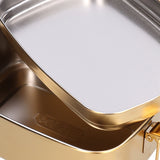 1.5L 2 Layer Lunch Box Portable Leakproof 304 Stainless Steel Bento Food Container Dinnerware for Home OfficeGold - Extra Image