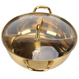 Hot Pot 30.3cm Diameter 304 Stainless Steel Rust Proof Separate Design Mandarin Duck PotGold