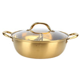 Hot Pot 30.3cm Diameter 304 Stainless Steel Rust Proof Separate Design Mandarin Duck PotGold