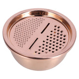 Multipurpose Water Basin Drain Basket with Vegetable Cutter Grater Stainless Steel for Home KitchenRose Gold