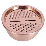 Multipurpose Water Basin Drain Basket with Vegetable Cutter Grater Stainless Steel for Home KitchenRose Gold - Side View