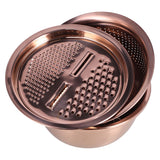 Multipurpose Water Basin Drain Basket with Vegetable Cutter Grater Stainless Steel for Home KitchenRose Gold - 45-Degree Angle