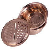 Multipurpose Water Basin Drain Basket with Vegetable Cutter Grater Stainless Steel for Home KitchenRose Gold