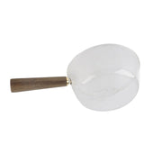Glass Milk Pot with Wooden Handle V Shaped Spout Noodles Saucepan Home Kitchen Cookware Accessory600ml