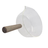 Glass Milk Pot with Wooden Handle V Shaped Spout Noodles Saucepan Home Kitchen Cookware Accessory600ml - 45-Degree Angle