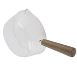 Glass Milk Pot with Wooden Handle V Shaped Spout Noodles Saucepan Home Kitchen Cookware Accessory600ml
