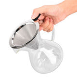 400ml Glass Coffee Pot Kettle Heat Resistant Pour Over Coffee Maker with Stainless Steel Filter for Home KitchenRound Base - Extra Image