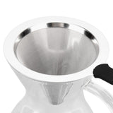 400ml Glass Coffee Pot Kettle Heat Resistant Pour Over Coffee Maker with Stainless Steel Filter for Home KitchenRound Base