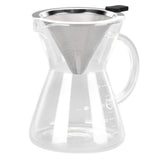400ml Glass Coffee Pot Kettle Heat Resistant Pour Over Coffee Maker with Stainless Steel Filter for Home KitchenFlat Base - Extra Image