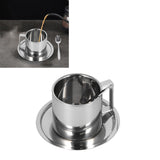 3PCS/Set Insulated Coffee Cup Set Stainless Steel Double Walled Mugs Milk Tea Cup with Saucer Spoon Set280ML