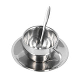 3PCS/Set Insulated Coffee Cup Set Stainless Steel Double Walled Mugs Milk Tea Cup with Saucer Spoon Set180ML