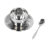 3PCS/Set Insulated Coffee Cup Set Stainless Steel Double Walled Mugs Milk Tea Cup with Saucer Spoon Set180ML