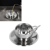 3PCS/Set Insulated Coffee Cup Set Stainless Steel Double Walled Mugs Milk Tea Cup with Saucer Spoon Set180ML