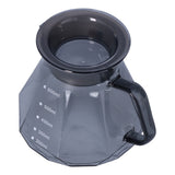 Coffee Kettle Heat Resistant Coffee Sharing Pot Transparent Black Glass Tea Pot for Kitchen Home600ml - Side View