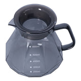 Coffee Kettle Heat Resistant Coffee Sharing Pot Transparent Black Glass Tea Pot for Kitchen Home600ml