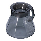 Coffee Kettle Heat Resistant Coffee Sharing Pot Transparent Black Glass Tea Pot for Kitchen Home600ml - 45-Degree Angle