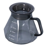 Coffee Kettle Heat Resistant Coffee Sharing Pot Transparent Black Glass Tea Pot for Kitchen Home600ml - Rear View
