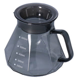 Coffee Kettle Heat Resistant Coffee Sharing Pot Transparent Black Glass Tea Pot for Kitchen Home600ml - Close-Up Angle
