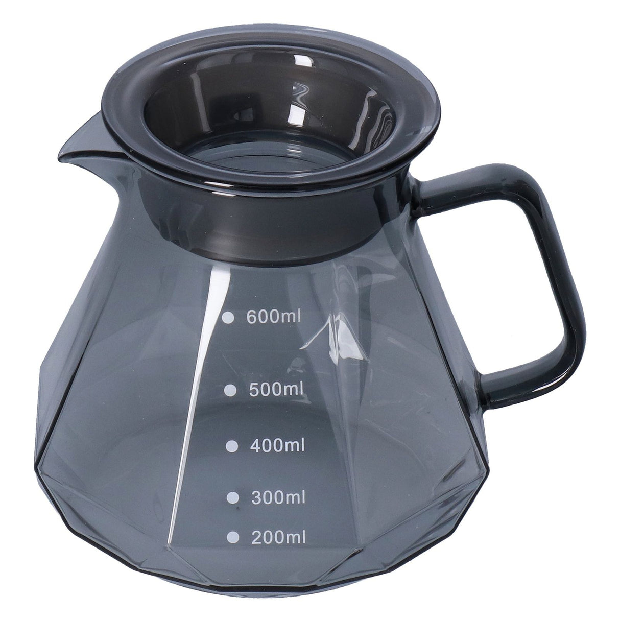 Coffee Kettle Heat Resistant Coffee Sharing Pot Transparent Black Glass Tea Pot for Kitchen Home600ml