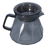 Coffee Kettle Heat Resistant Coffee Sharing Pot Transparent Black Glass Tea Pot for Kitchen Home400ml - Front View
