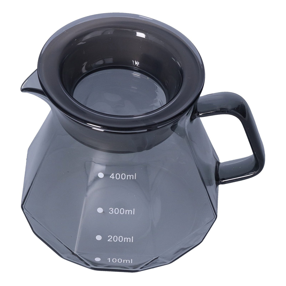 Coffee Kettle Heat Resistant Coffee Sharing Pot Transparent Black Glass Tea Pot for Kitchen Home400ml