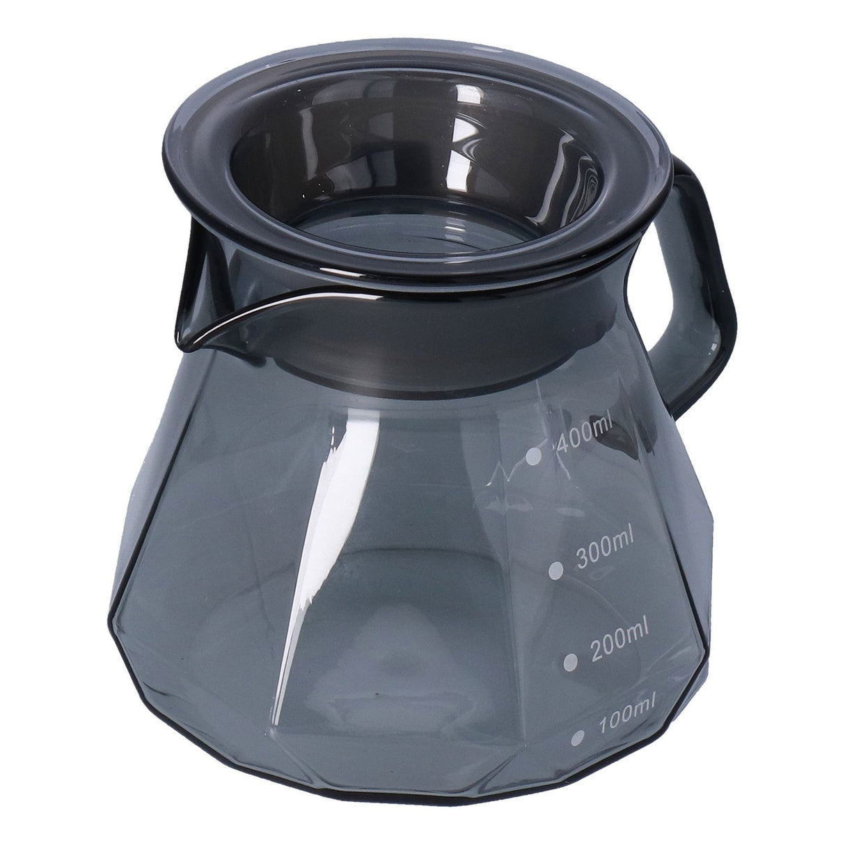 Coffee Kettle Heat Resistant Coffee Sharing Pot Transparent Black Glass Tea Pot for Kitchen Home400ml