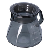 Coffee Kettle Heat Resistant Coffee Sharing Pot Transparent Black Glass Tea Pot for Kitchen Home400ml - Low Angle