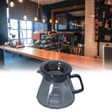 Coffee Kettle Heat Resistant Coffee Sharing Pot Transparent Black Glass Tea Pot for Kitchen Home400ml