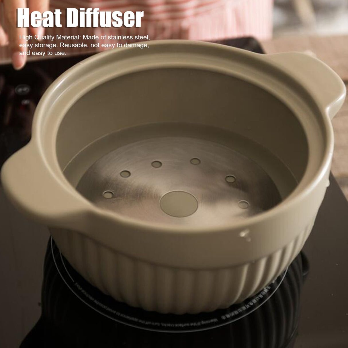 Heat Diffuser Stainless Steel Induction Cooktop Converter Disk for Gas Stove Glass Cooktop Magnetic Cookware12.3CM/4.84IN Diameter