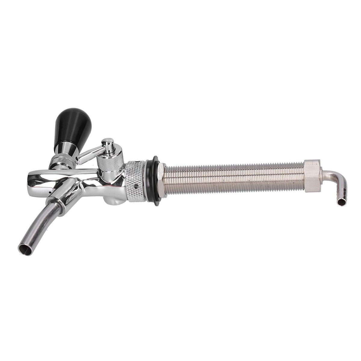 Draft Beer Adjustable Faucet Chrome Plated Stainless Steel G5/8 Shank Beer Tap for Home Brewing