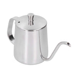 Hand Drip Coffee Pot Stainless Steel Coffee Pouring Kettle Pour Over Gooseneck Tea Pot with LidSilver 350ml