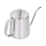 Hand Drip Coffee Pot Stainless Steel Coffee Pouring Kettle Pour Over Gooseneck Tea Pot with LidSilver 350ml - 45-Degree Angle