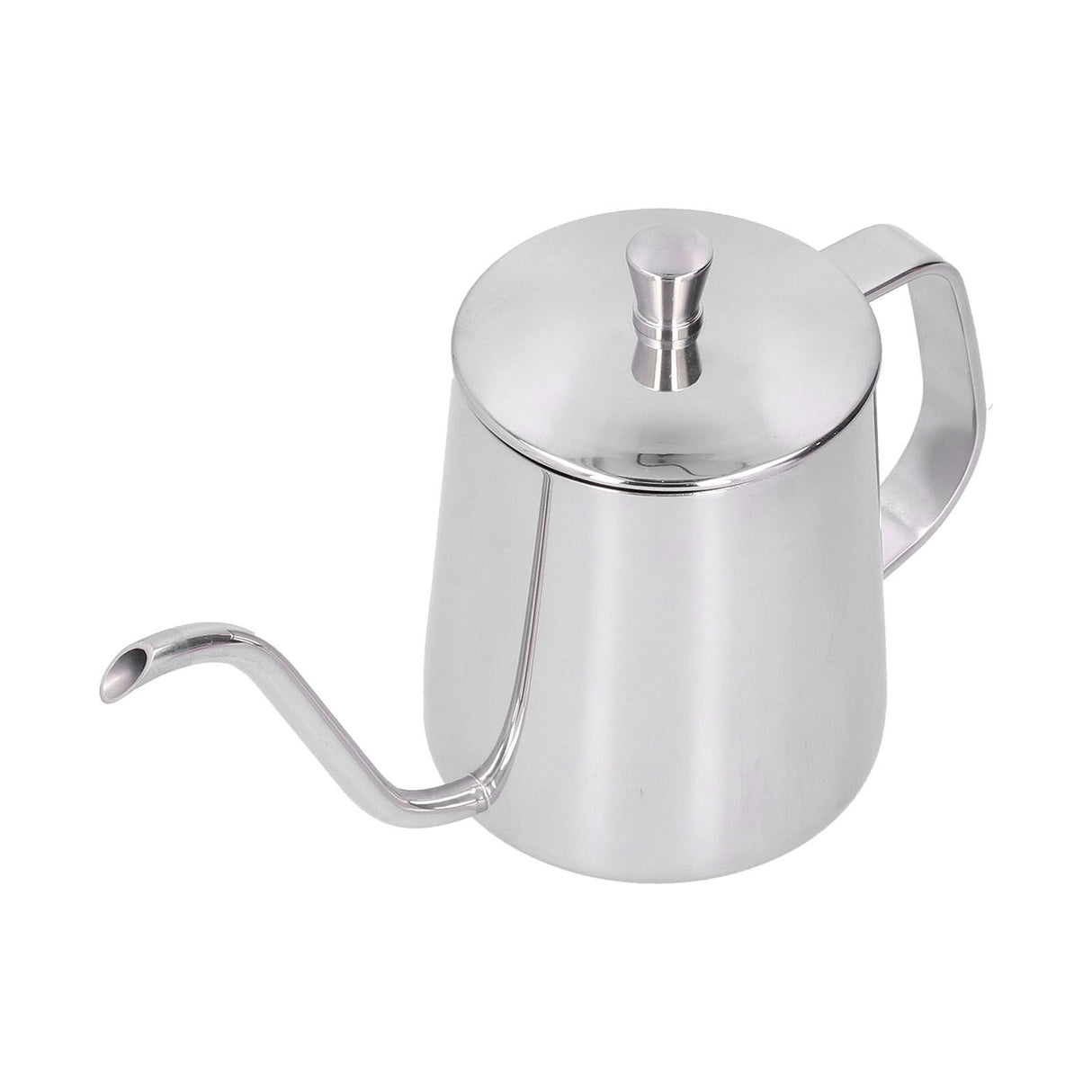 Hand Drip Coffee Pot Stainless Steel Coffee Pouring Kettle Pour Over Gooseneck Tea Pot with LidSilver 350ml