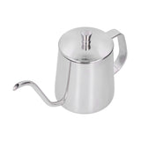 Hand Drip Coffee Pot Stainless Steel Coffee Pouring Kettle Pour Over Gooseneck Tea Pot with LidSilver 350ml