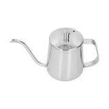 Hand Drip Coffee Pot Stainless Steel Coffee Pouring Kettle Pour Over Gooseneck Tea Pot with LidSilver 350ml