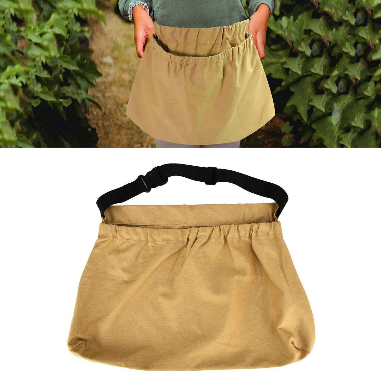 Fruit Picking Bag Adjustable Oxford Cloth Waist Hanging Tool Bag for Gardening OutdoorKhaki