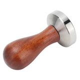 53mm Coffee Tamper with Wooden Handle Stainless Steel Coffee Powder Hammer for Restaurant